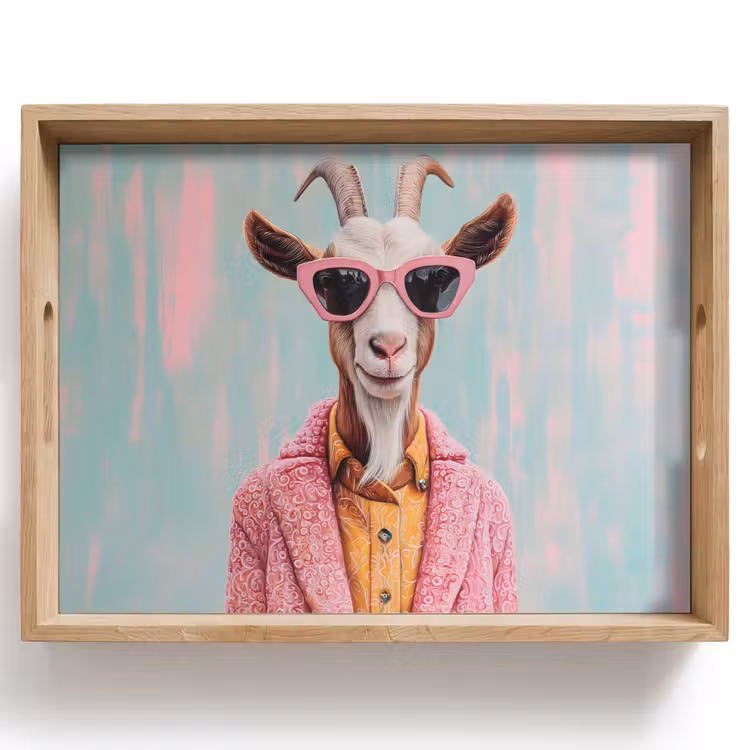 Bandeja - Gafas de sol - Rosa - Cabra - Oído — 1