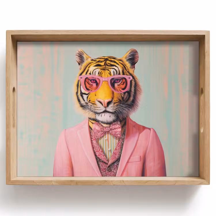 Bandeja - Tigre - Pajarita - Chaqueta - Rosa — 1