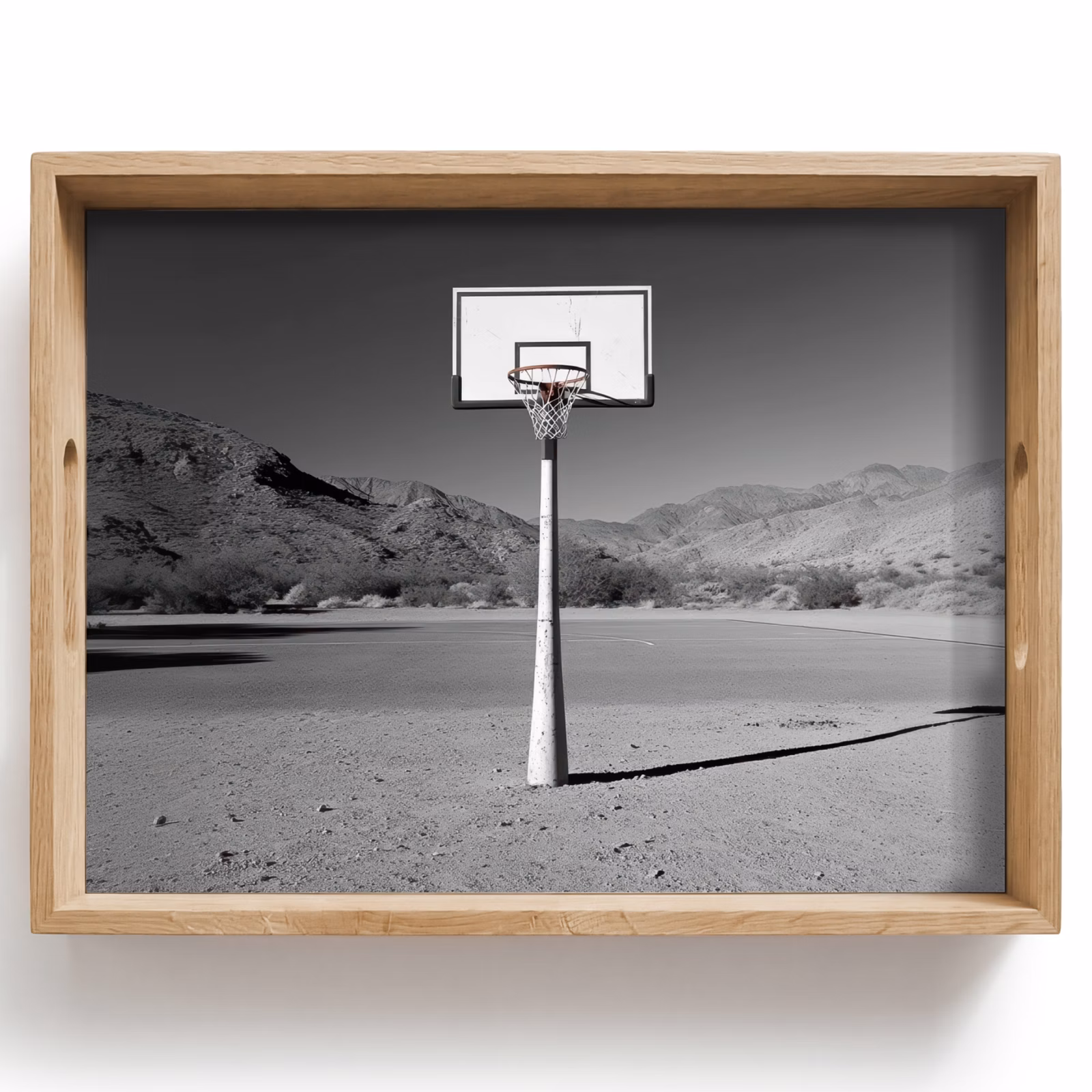 Bandeja - Poste de baloncesto - Paisaje - Arena - Blanco — 1
