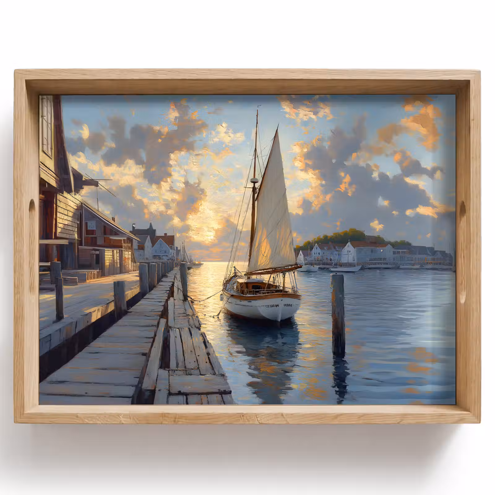 Bandeja - Velero - Sol - Muelle - Madera — 1