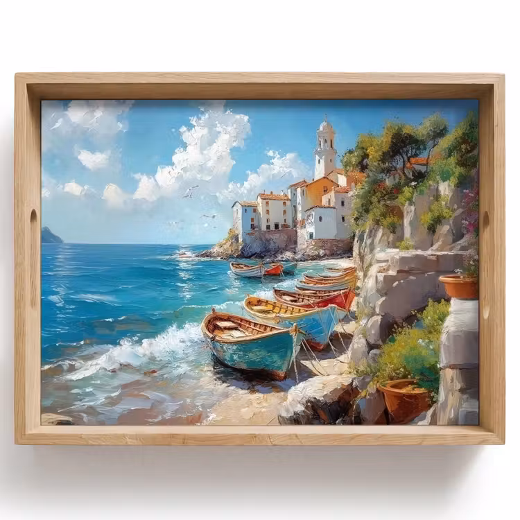 Bandeja - Barcos - Rocas - Mar - Sol — 1