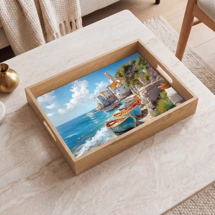 Bandeja - Barcos - Rocas - Mar - Sol — 2
