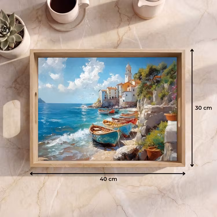 Bandeja - Barcos - Rocas - Mar - Sol — 7