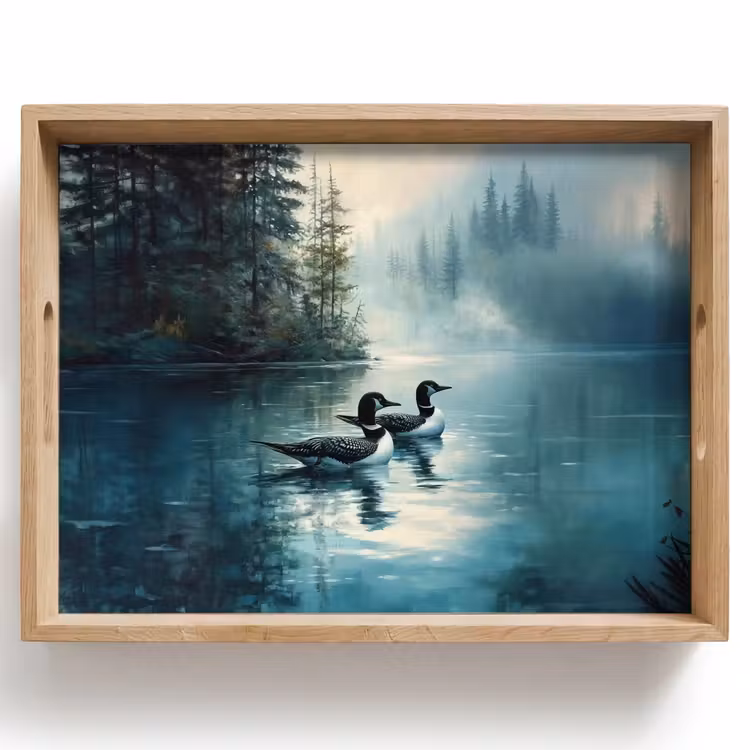Bandeja - Bosque - Agua - Patos - Niebla — 1