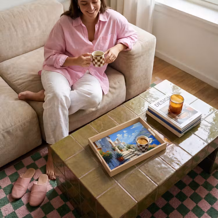 Bandeja - Escaleras - Casas - Paisaje de montaña - Mar — 4