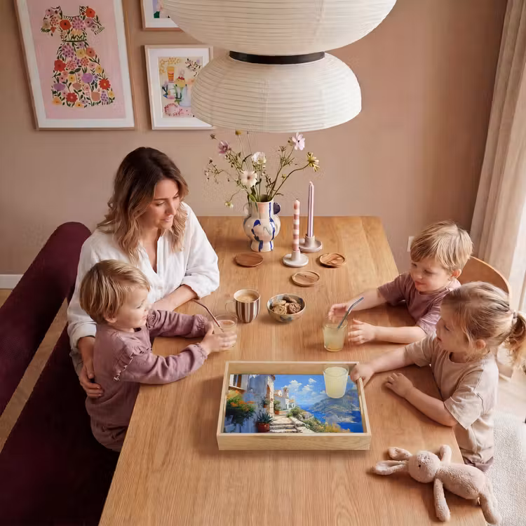 Bandeja - Escaleras - Casas - Paisaje de montaña - Mar — 5