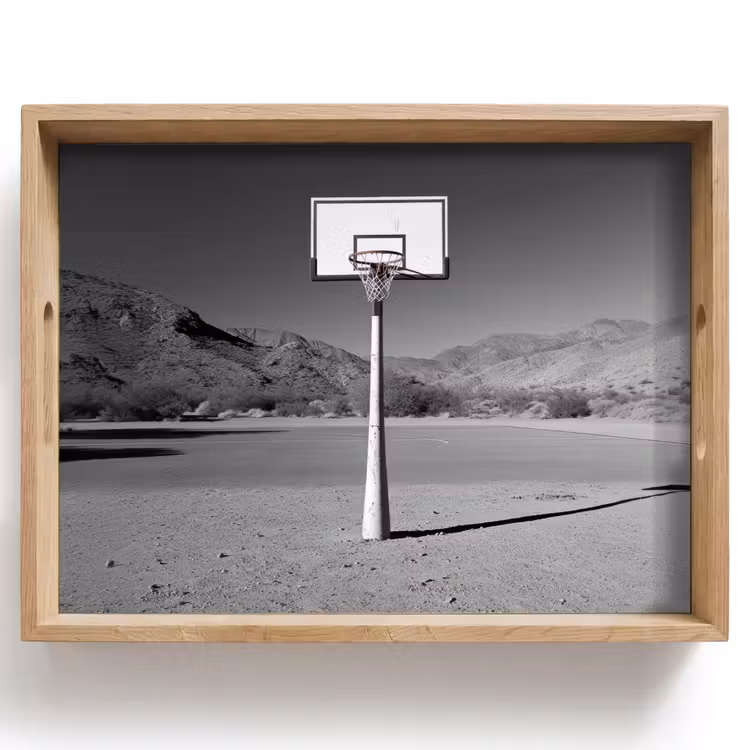 Bandeja - Poste de baloncesto - Paisaje - Arena - Blanco — 1