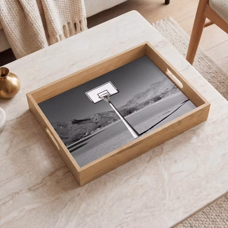 Bandeja - Poste de baloncesto - Paisaje - Arena - Blanco — 2