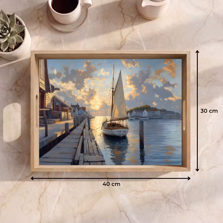 Bandeja - Velero - Sol - Muelle - Madera — 7