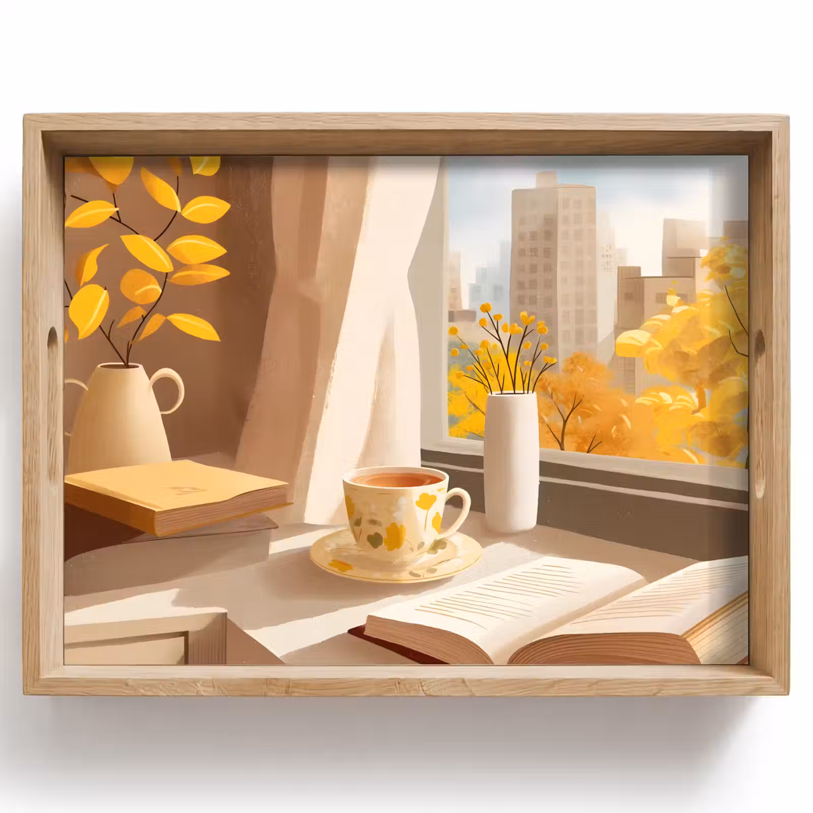 Bandeja - Té - Libro - Té - Otoño — 1