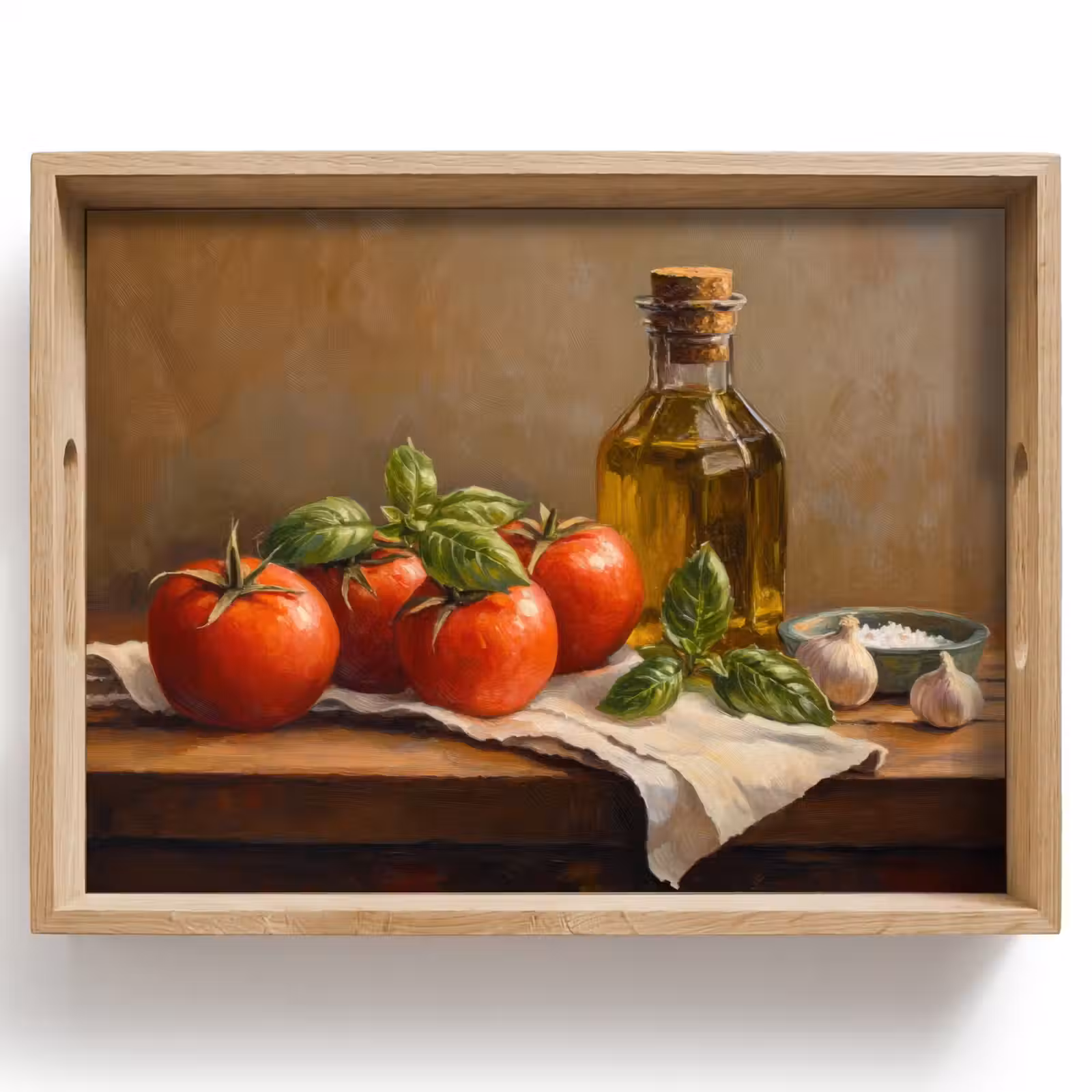 Bandeja - Tomates - Aceite de oliva - Naturaleza muerta — 1