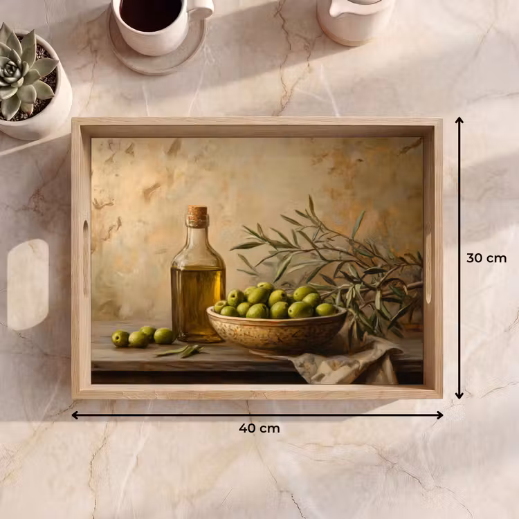 Bandeja - Aceitunas - Naturaleza muerta - Vintage — 7