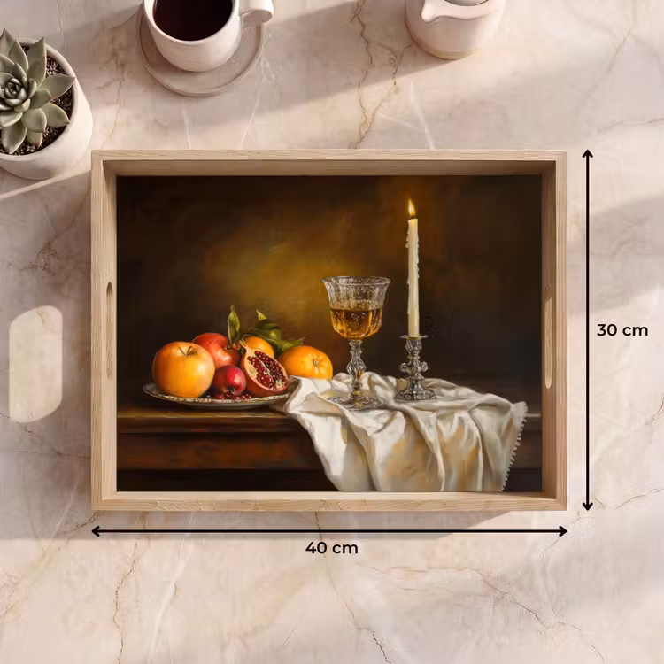 Bandeja - Fruta - Bodegón - Vino - Vela — 7