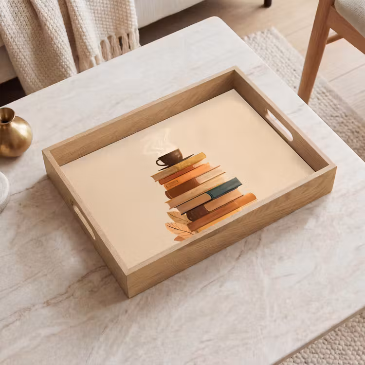 Bandeja - Libros - Torre - Café - Beige — 2
