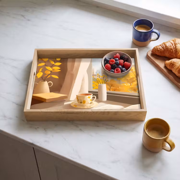 Bandeja - Té - Libro - Té - Otoño — 3
