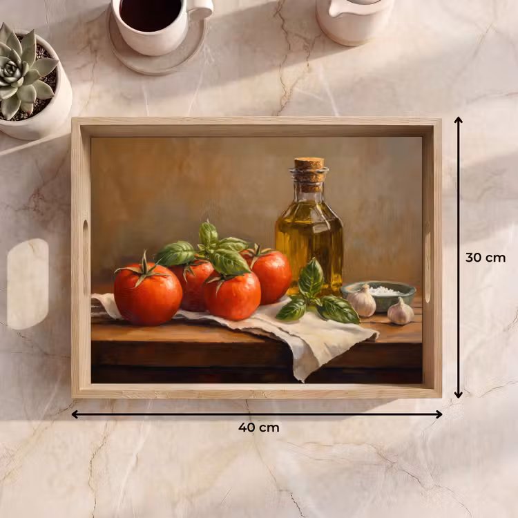 Bandeja - Tomates - Aceite de oliva - Naturaleza muerta — 7