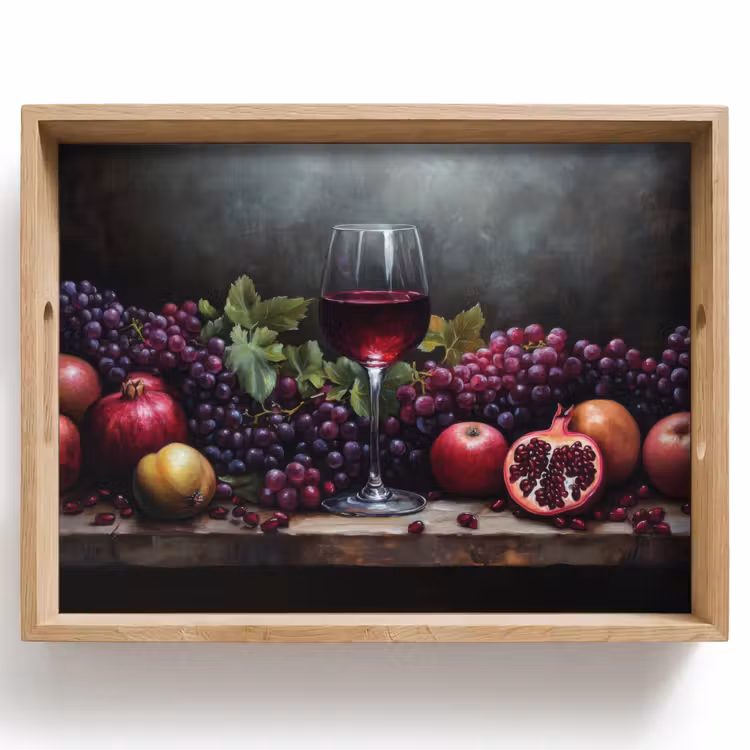 Bandeja - Vino - Fruta - Bodegón — 1