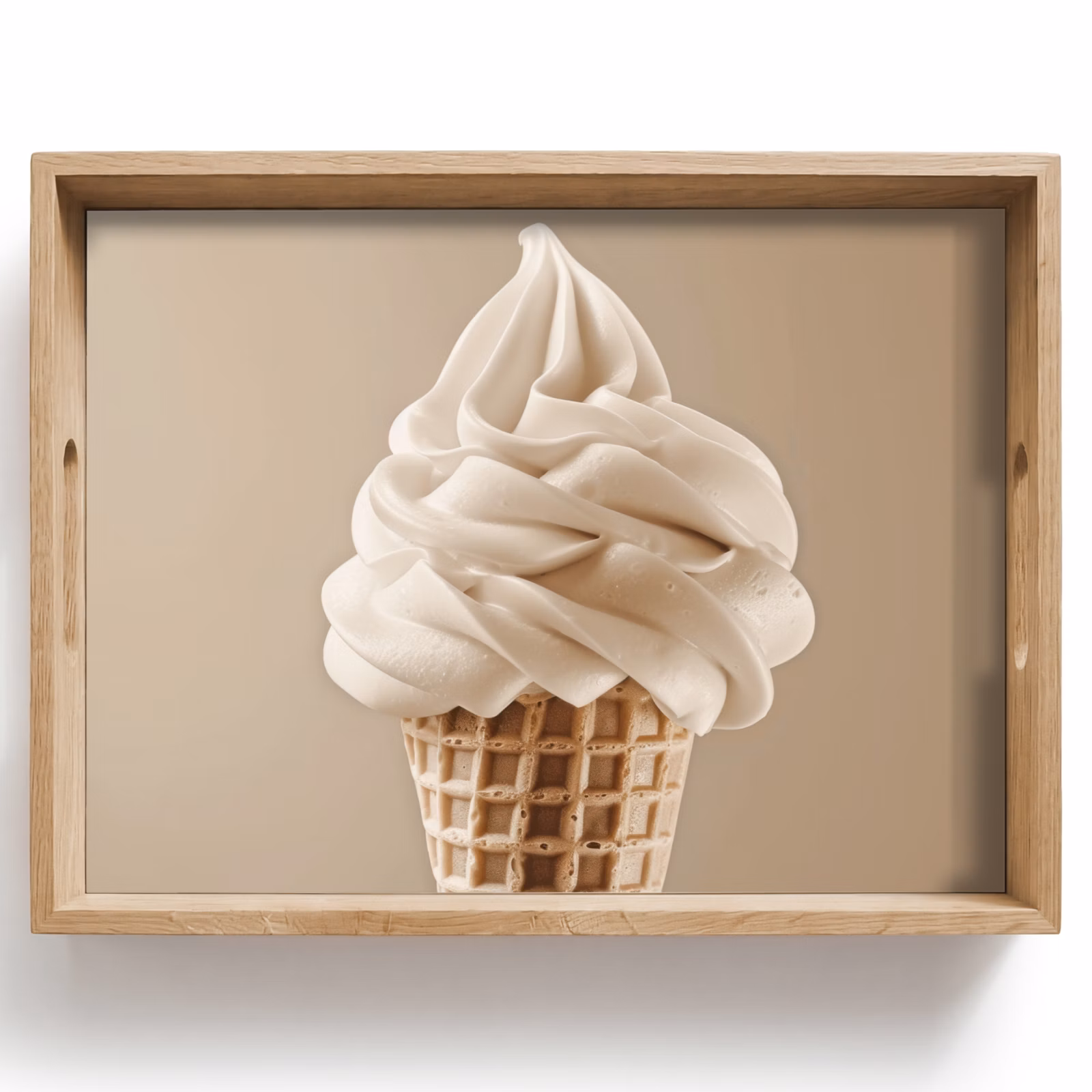 Bandeja - Helado - Helado suave - Cremoso - Cuerno - Beige — 1