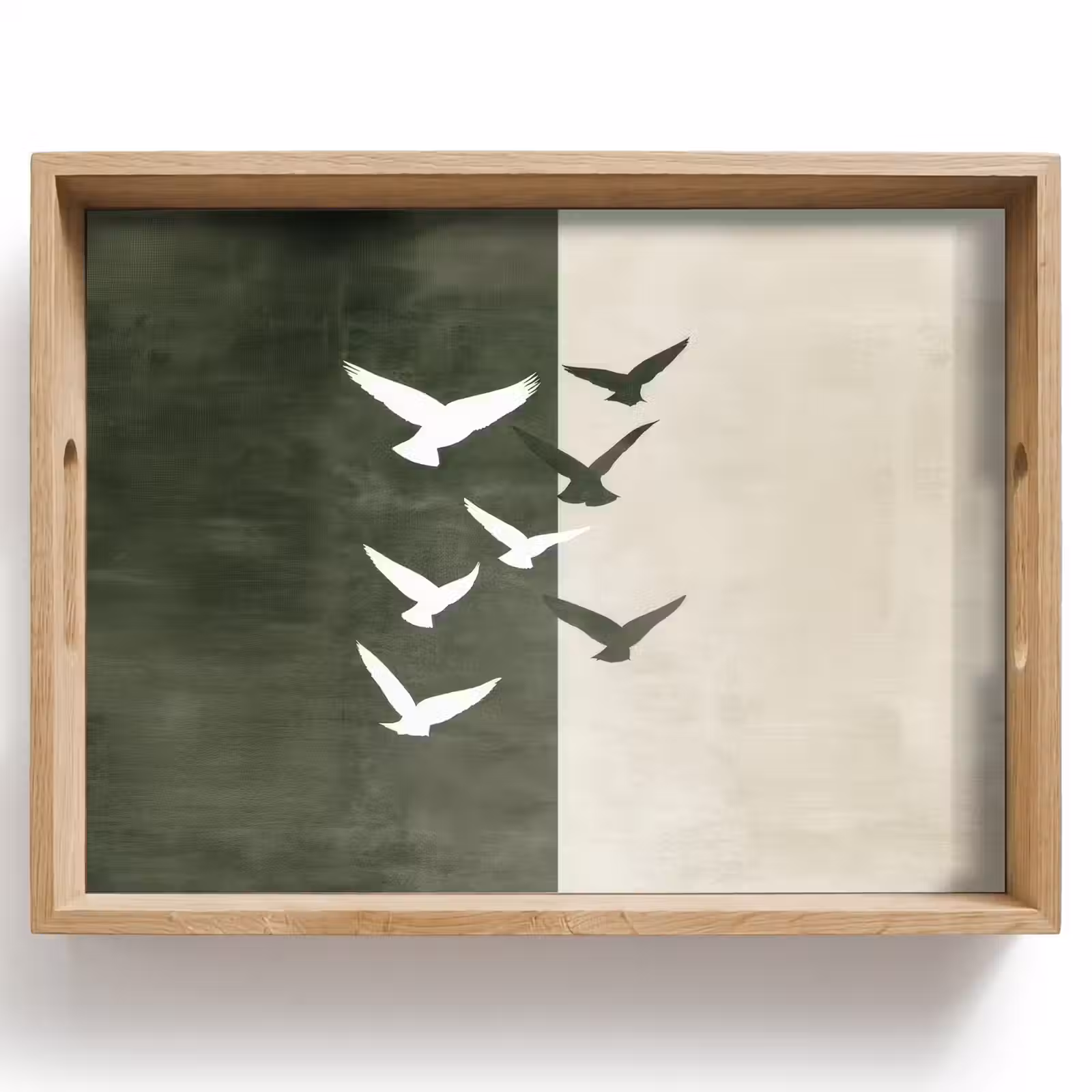 Bandeja - Japandi - Pájaro - Verde — 1
