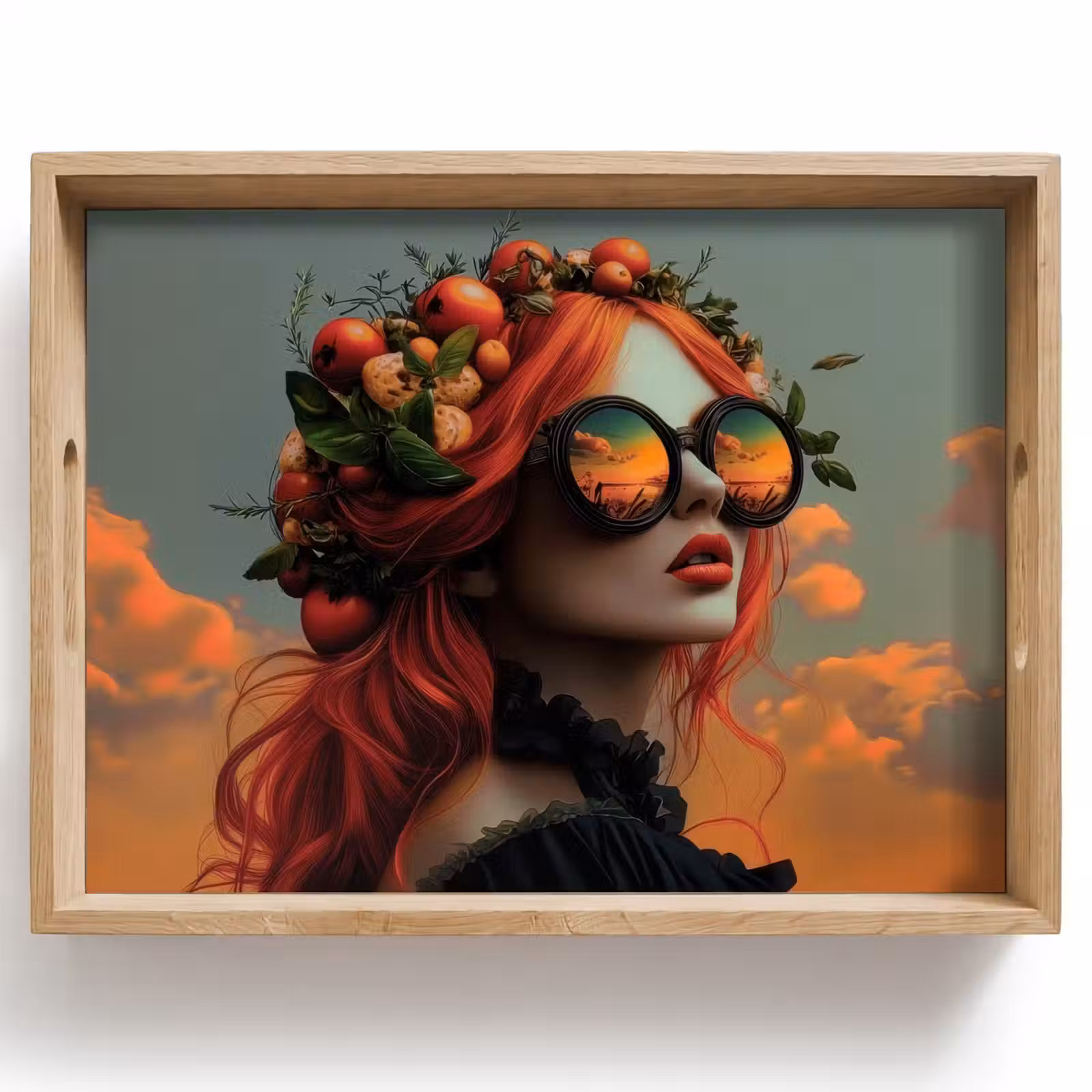 Bandeja - Mujer - Corona - Tomate - Basílico - Gafas de sol — 1