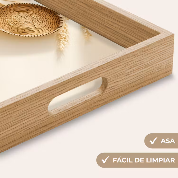 Bandeja - Cereales - Madera - Cuenco - Beige — 8
