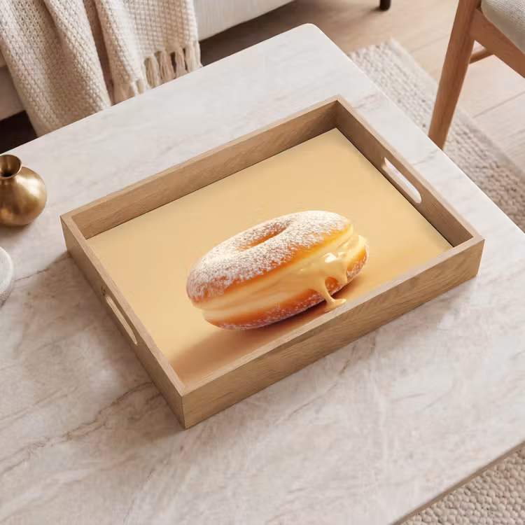 Bandeja - Donut - Cremoso - Azúcar glas - Beige — 2
