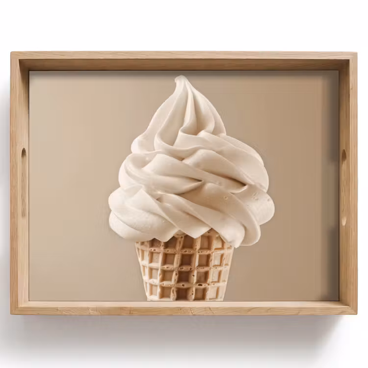 Bandeja - Helado - Helado suave - Cremoso - Cuerno - Beige — 1