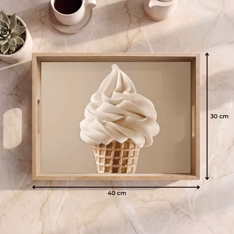 Bandeja - Helado - Helado suave - Cremoso - Cuerno - Beige — 7