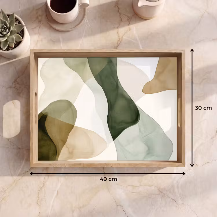 Bandeja - Japandi - Abstracto - Verde — 7