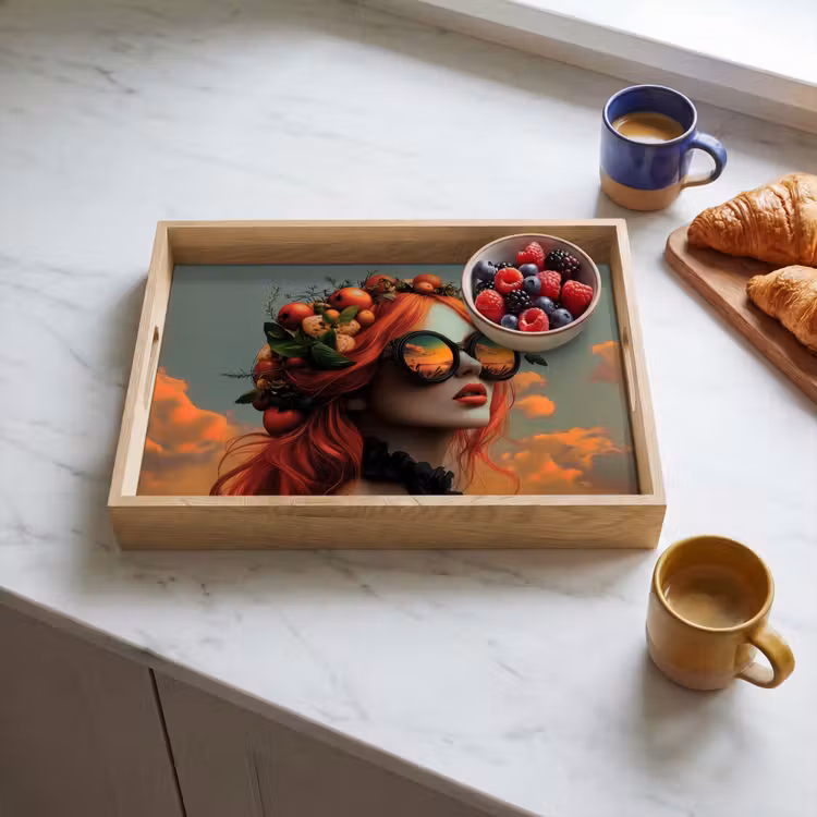 Bandeja - Mujer - Corona - Tomate - Basílico - Gafas de sol — 3