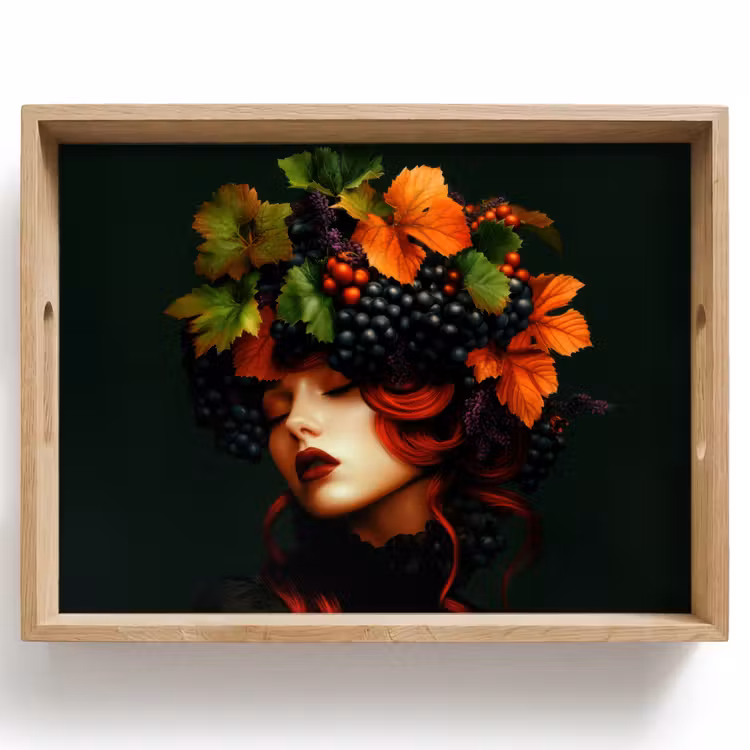 Bandeja - Mujer - Rojo - Verde - Uvas — 1