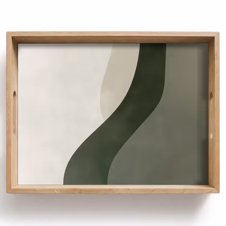 Bandeja - Japandi - Verde - Abstracto - Moderno — 1