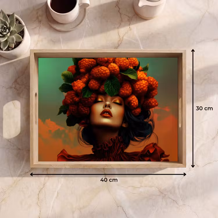 Bandeja - Mujer - Frambuesas - Hojas — 7