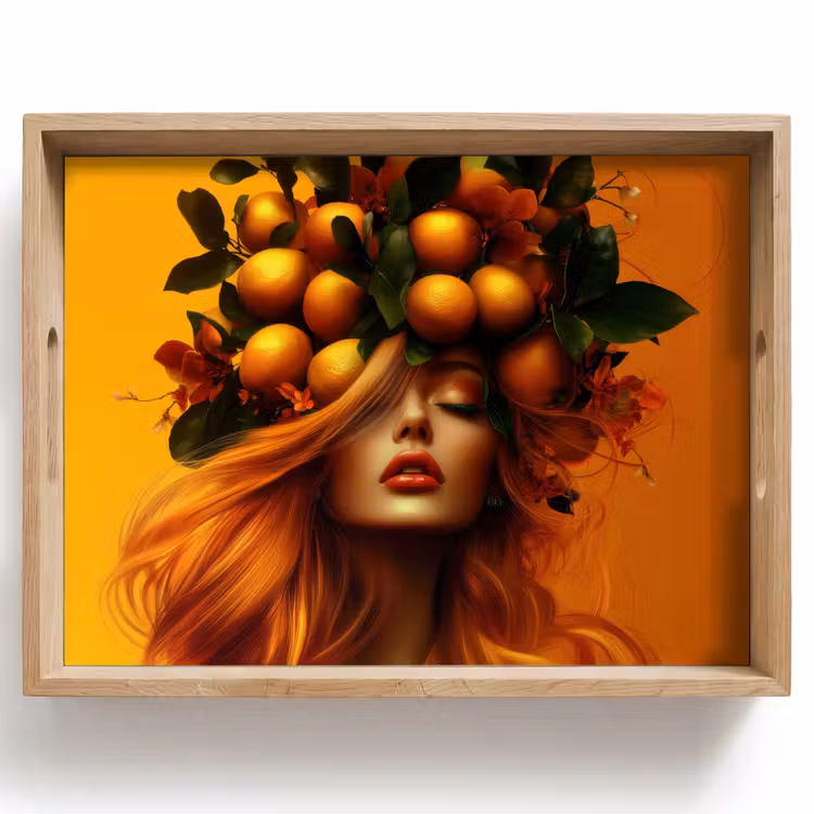 Bandeja - Mujer - Limones - Flor - Amarillo — 1