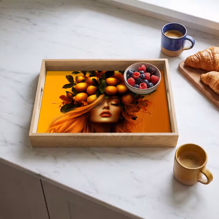 Bandeja - Mujer - Limones - Flor - Amarillo — 3