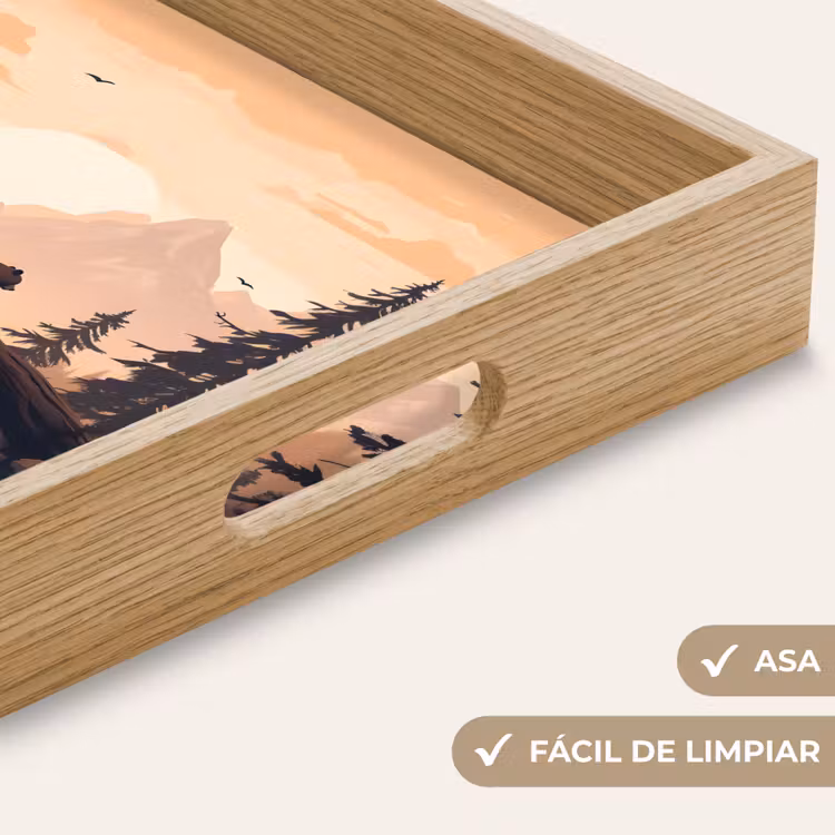 Bandeja - Osos - Árboles - Paisaje - Puesta de sol — 8