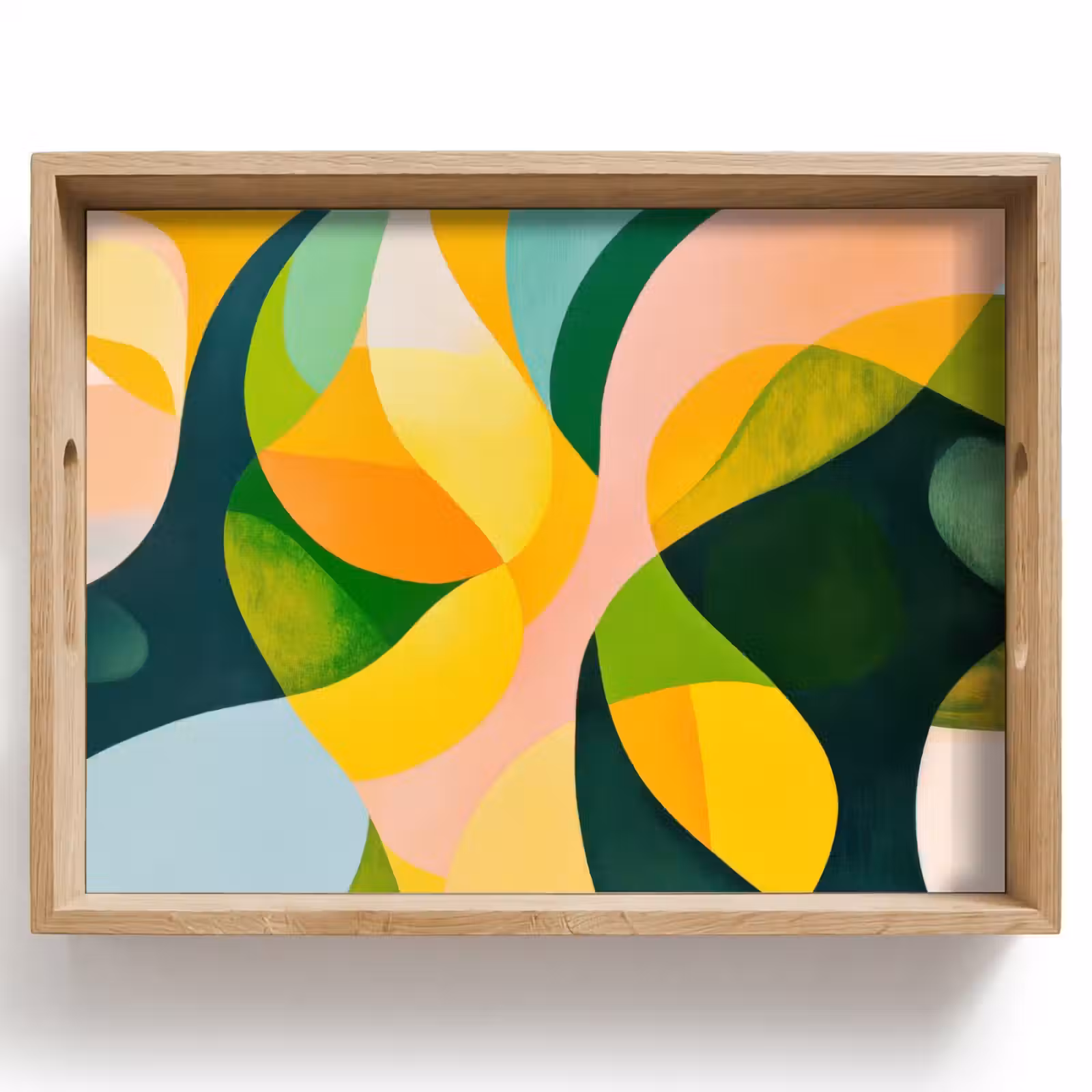 Bandeja - Abstracto - Amarillo - Rosa - Verde — 1