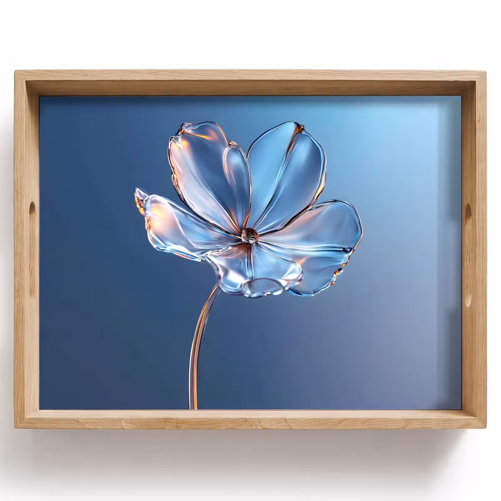 Bandeja - Azul - Flor - Gafas - Ornamentado — 1