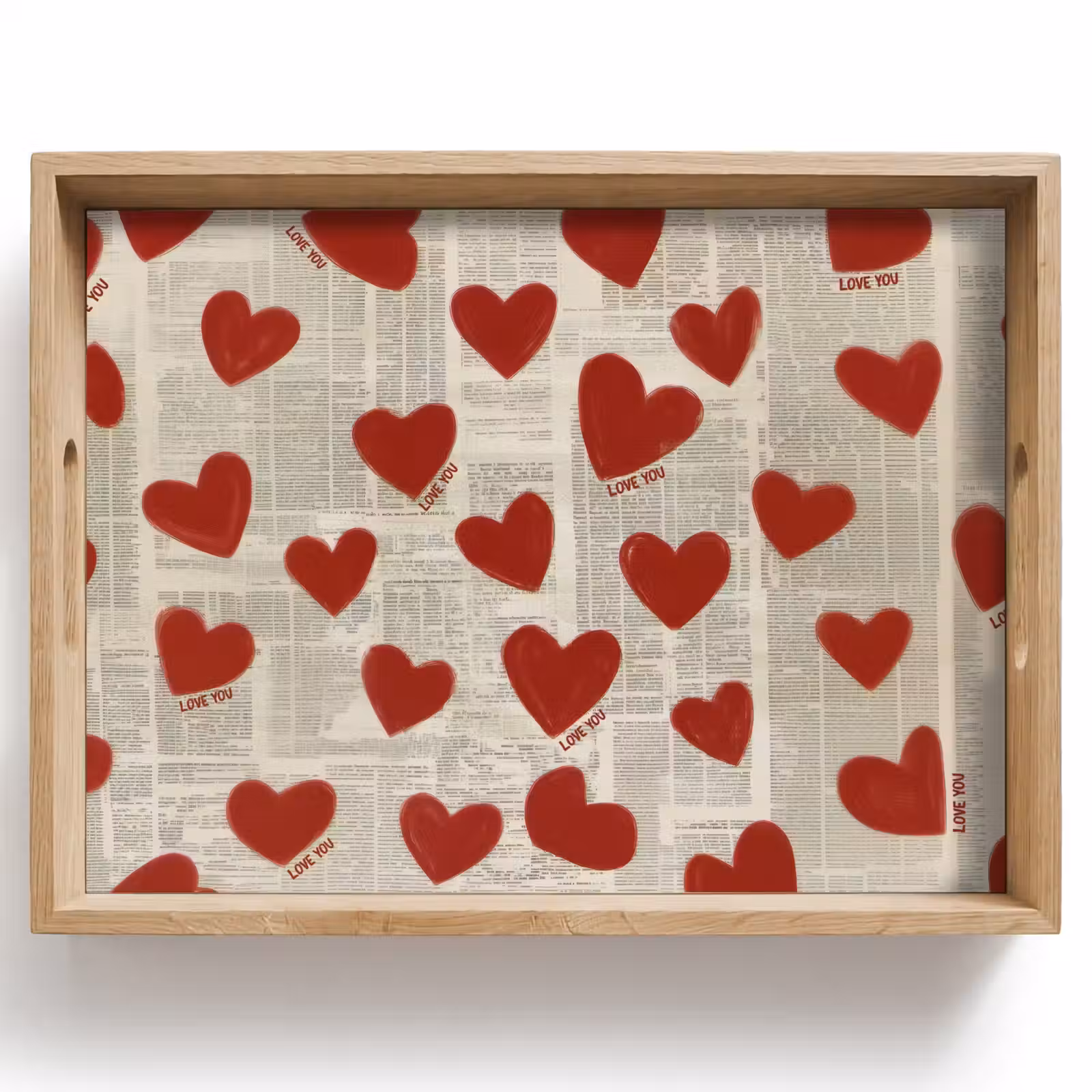 Bandeja - Corazones - Periódico - Loveyou — 1