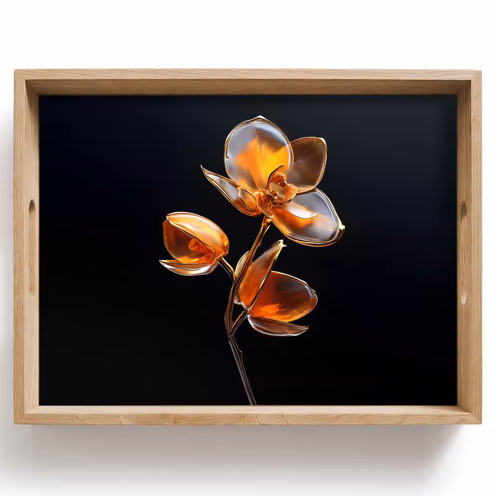 Bandeja - Flor - Orquídea - Naranja — 1