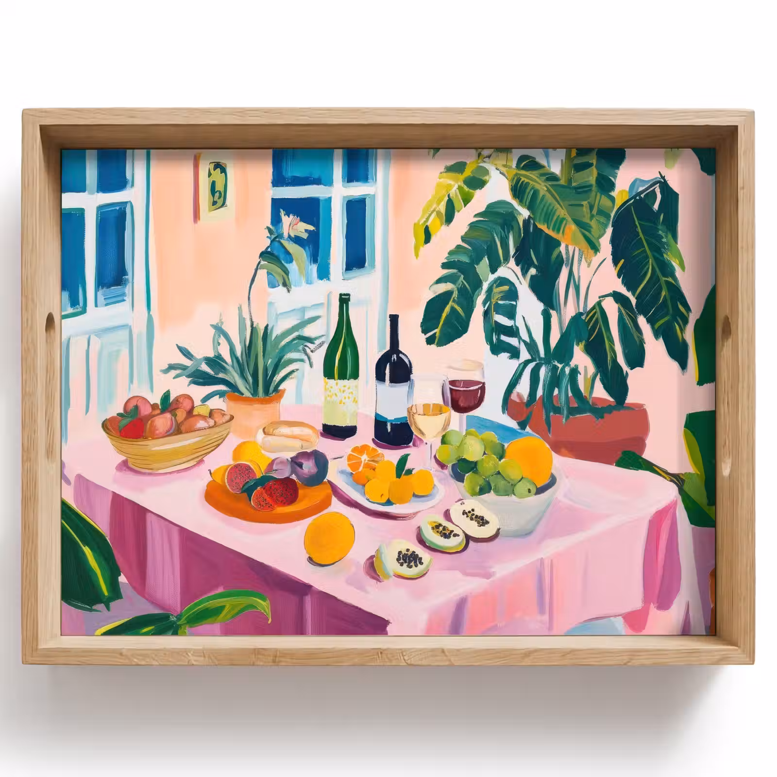Bandeja - Mesa - Vino - Fruta — 1
