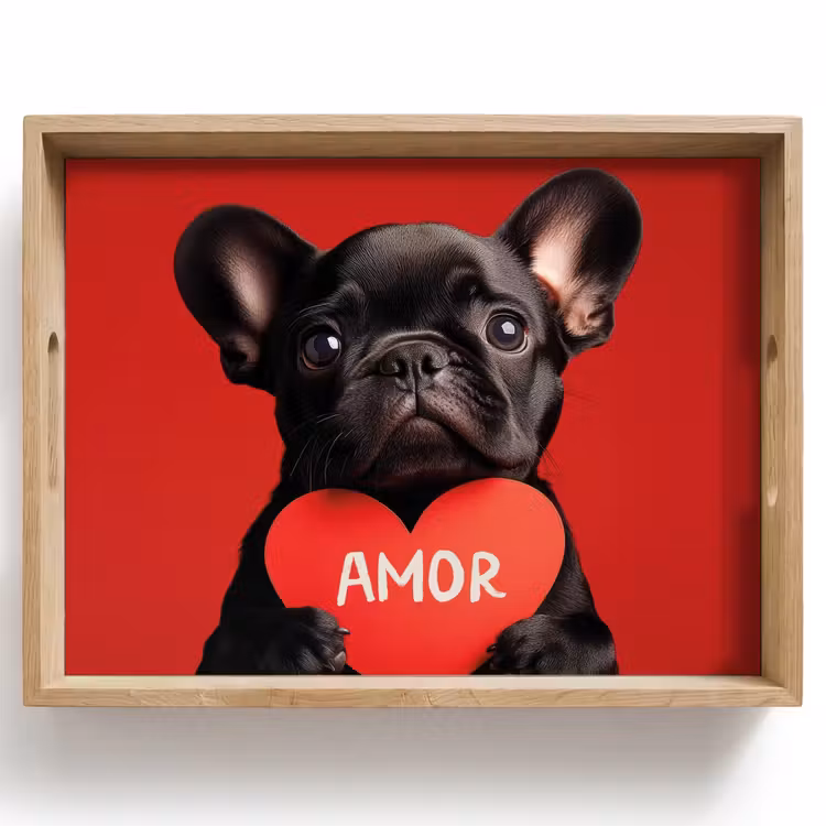 Bandeja - Amor - Perro - Corazón - Rojo — 1