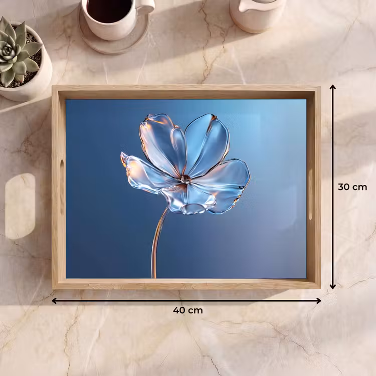 Bandeja - Azul - Flor - Gafas - Ornamentado — 7