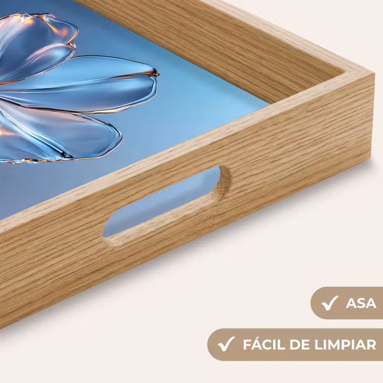Bandeja - Azul - Flor - Gafas - Ornamentado — 8