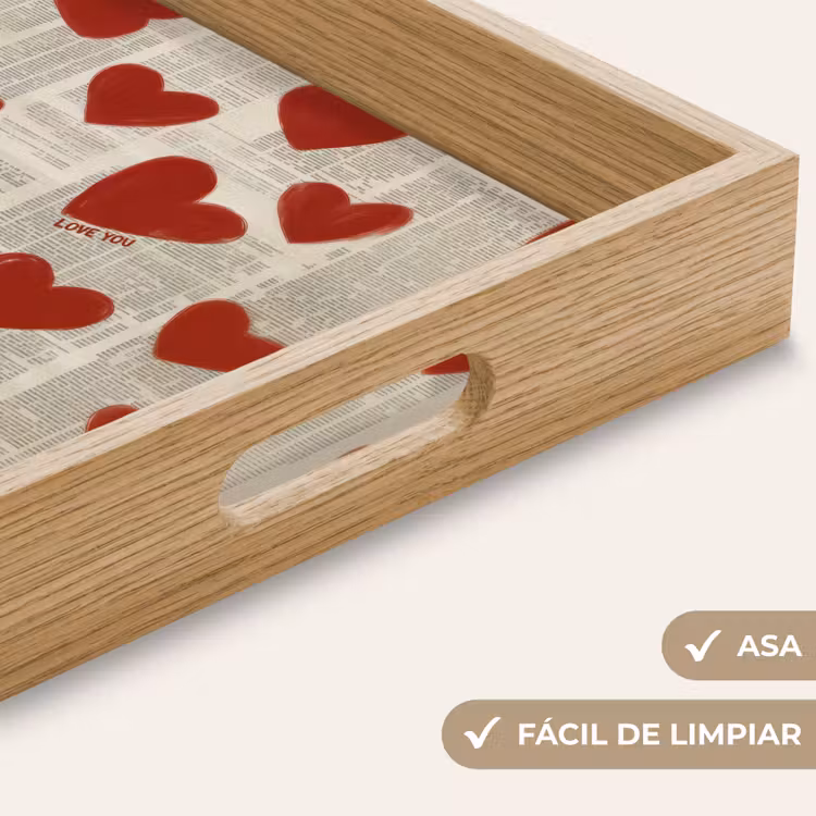 Bandeja - Corazones - Periódico - Loveyou — 8