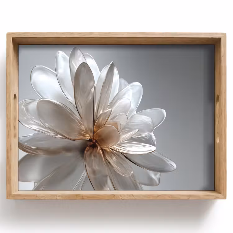 Bandeja - Flor - Blanco - Neutro — 1