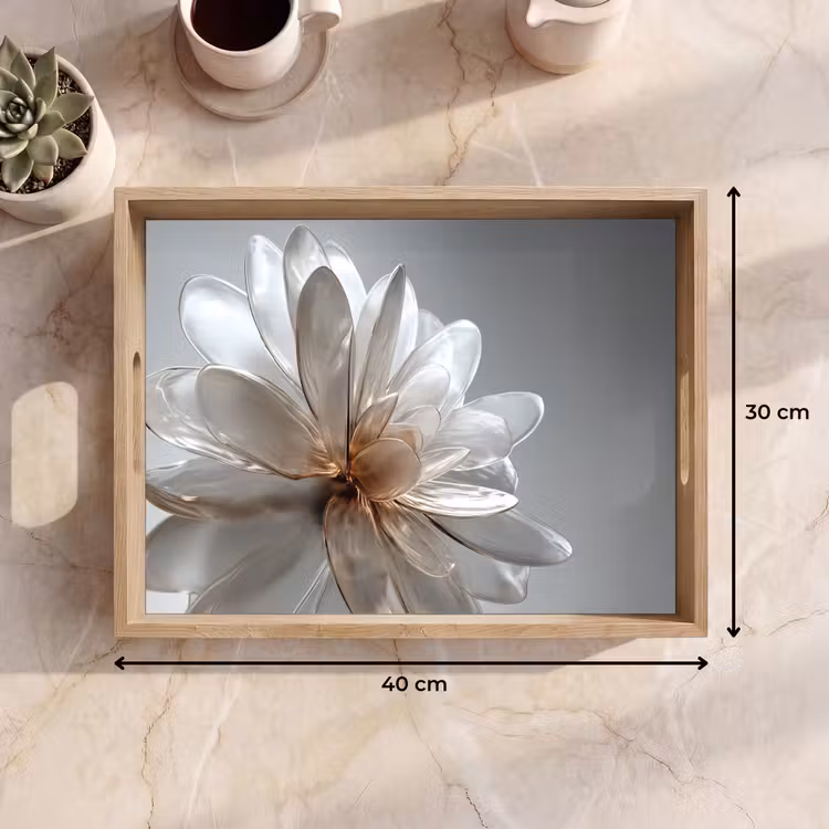 Bandeja - Flor - Blanco - Neutro — 7