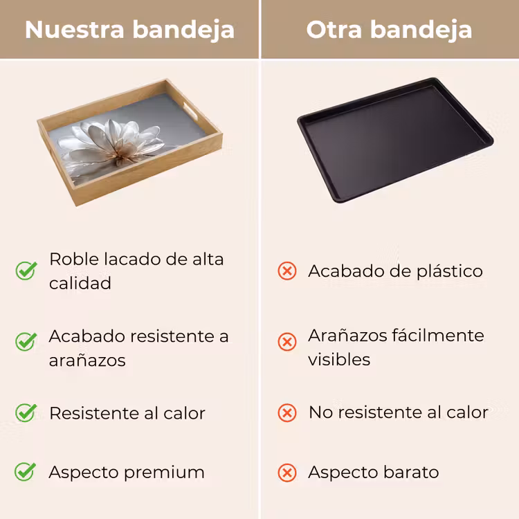 Bandeja - Flor - Blanco - Neutro — 9