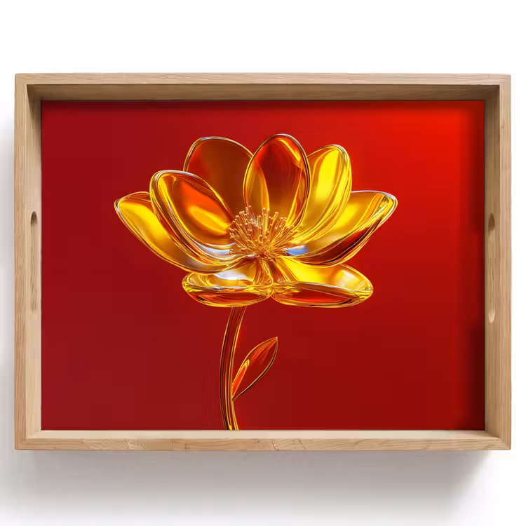 Bandeja - Flor - Oro - Gafas — 1