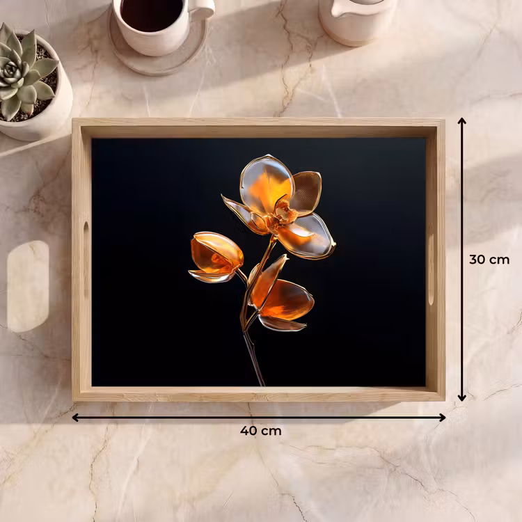 Bandeja - Flor - Orquídea - Naranja — 7